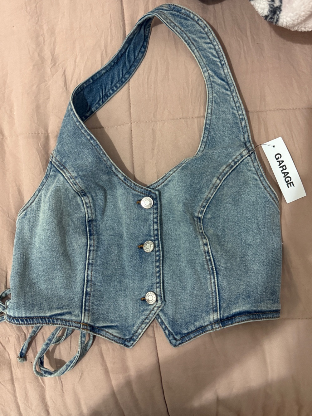 Garage denim halter top